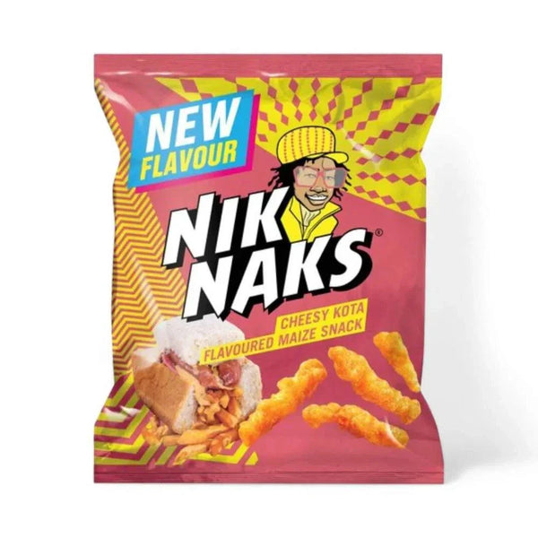 Simba Nik Naks Cheese Kota 135g snack pack with bold cheesy flavor and crispy texture.