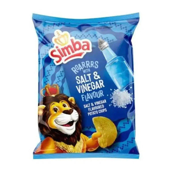 Simba Salt and Vinegar Chips 120g pack with South African potato snack