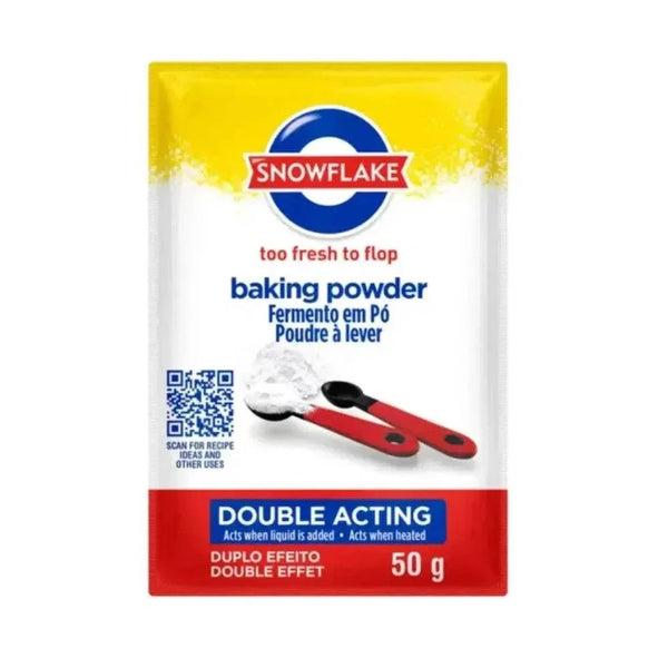 Snowflake Baking Powder 50g packet for fluffy baking results