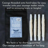 Natural sheep casings threaded onto hard tubes for easy sausage making, no knots or tangles, 40m pack.