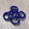 Serviette rings with large purple beads, 6 pack, handmade with love