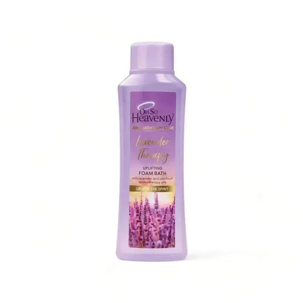 Oh So Heavenly Aromatherapy Lavender Therapy Foam Bath 750ml bottle with lavender flowers