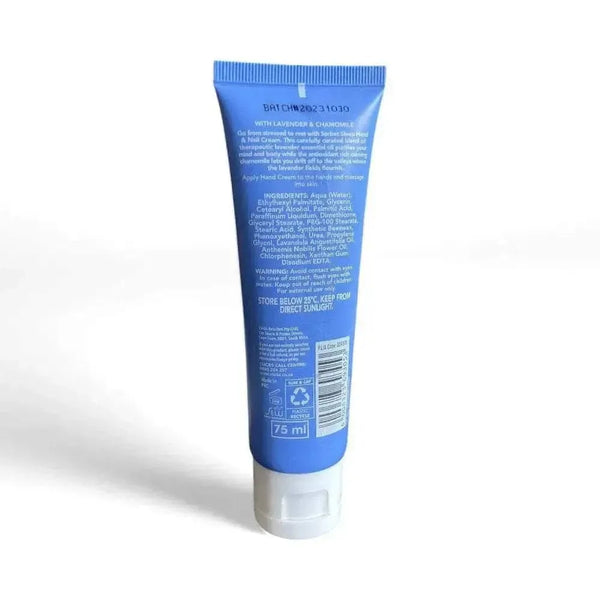 Sorbet Sleep Hand & Nail Cream 75ml with lavender and chamomile for moisturizing and relaxing aromatherapy