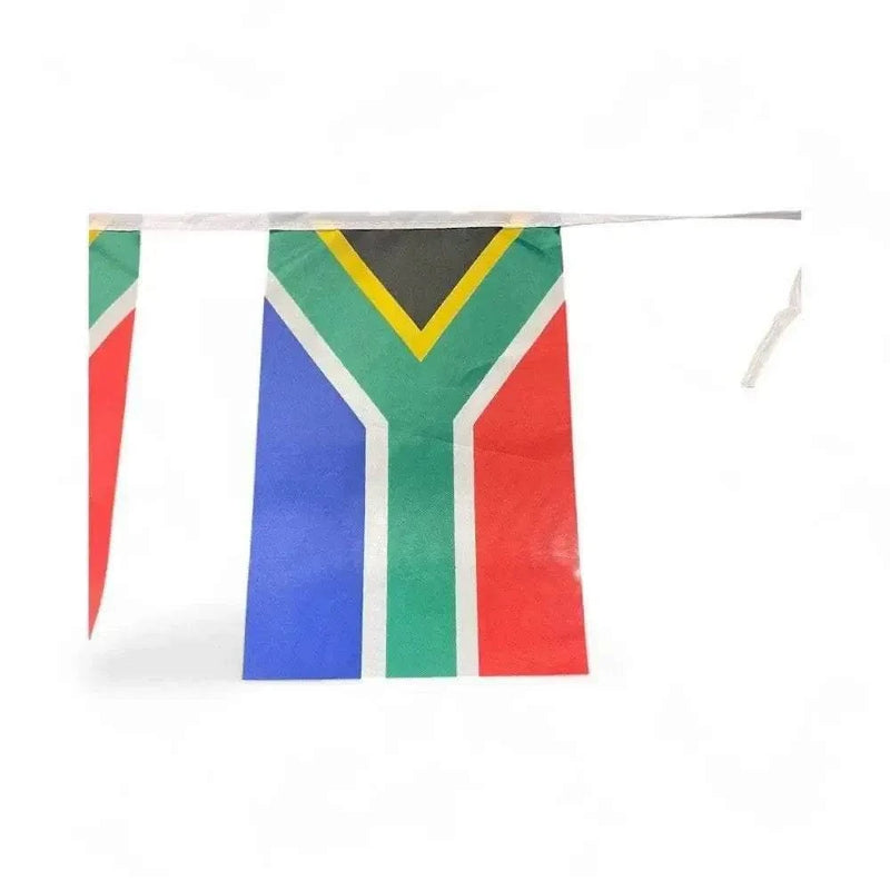 South African flag bunting with 20 weather-resistant flags on a 5m ribbon for celebrations and events