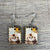 Hanging Earrings - Postage Stamp with Cat - Something From Home - South African Shop