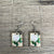 Hanging Earrings - Postage Stamp with White Protea - Something From Home - South African Shop