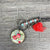 Key Tag - Wooden Circle with Red Roses - Something From Home - South African Shop