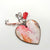 Key Tag - Wooden Heart With Pink Watercolours - Something From Home - South African Shop