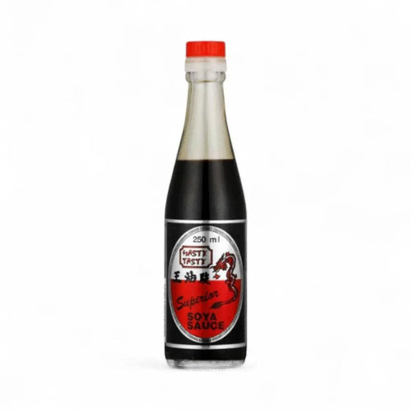 Hasty Tasty Soya Sauce Superior Thin 250ml bottle with balanced salty and umami flavors.