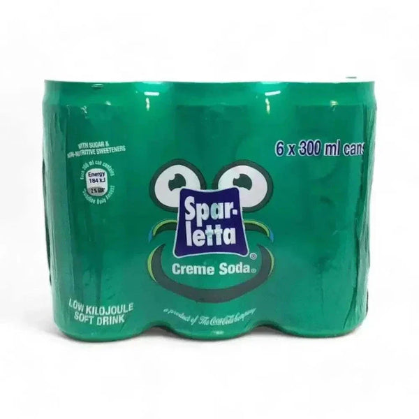 Bottle of Sparletta Cream Soda, a refreshing South African green cream soda drink, 300ml