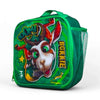 Green Springbok "Bokkie" Lunch Box with mascot design and mesh side pocket for kids