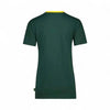 Back view of a dark green Springbok Official Licensed Supporter T-Shirt with a yellow collar trim in 2XL size
