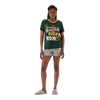 Springbok Pajamas women’s rugby mom set with green short sleeve top and grey shorts in X-Large size