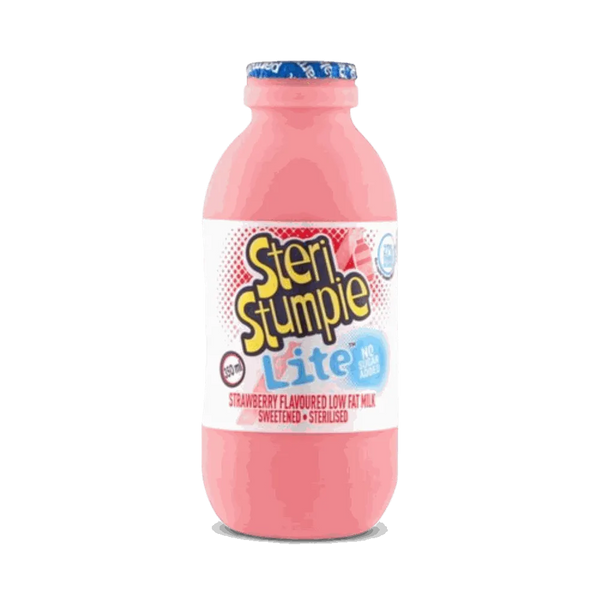 Steri Stumpie Lite strawberry flavoured low fat milk bottle 350ml