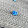 Stud earrings with dark blue succulent design, 15mm diameter, sold in pairs, made in South Africa