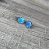 Stud earrings with dark blue succulent design, 15mm diameter, made in South Africa, sold in pairs