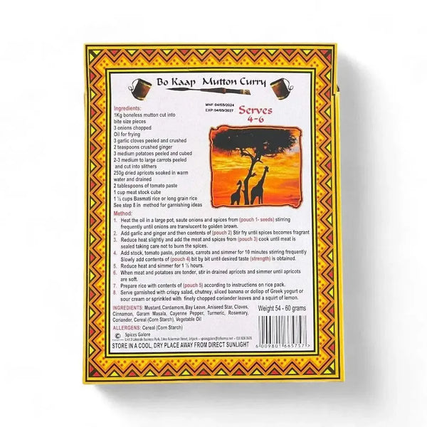 Taste of Africa - Bo Kaap Mutton Curry - 60g from South African Shop in New Zealand – Something From Home.