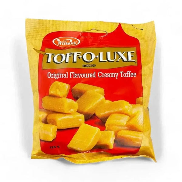 Wilsons Toff-O-Luxe original creamy toffee 125g bag of smooth caramel sweets
