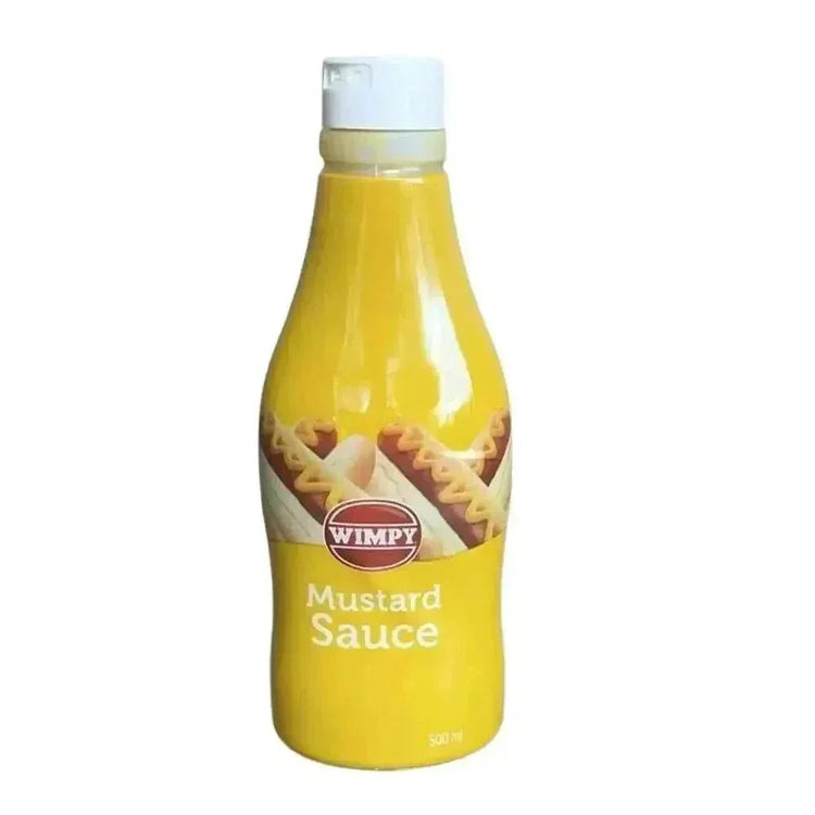 500ml bottle of Wimpy Mustard Sauce with premium ingredients and squeeze bottle design