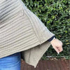 Light Brown knitted winter poncho with round neck by Cotton Road