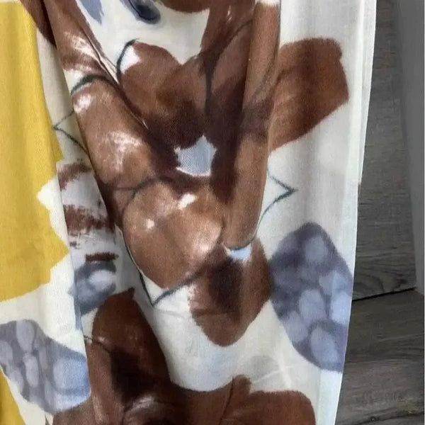 Mustard brown and grey soft winter scarf from Cotton Road 80cm by 175cm