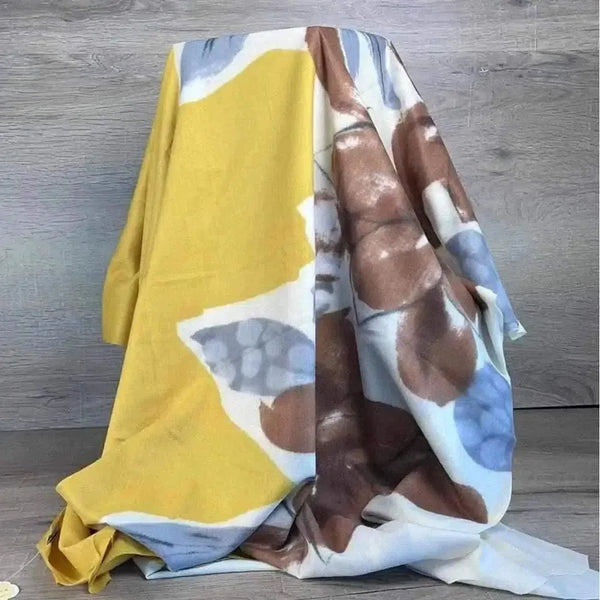 Mustard, brown, and grey soft winter scarf from Cotton Road