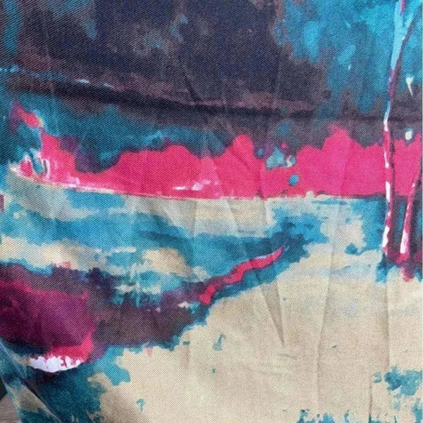 Pink and green winter scarf from Cotton Road, soft cotton, 80cm x 175cm