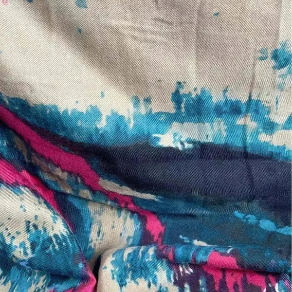 Soft pink and green winter scarf from Cotton Road, 80cm x 175cm