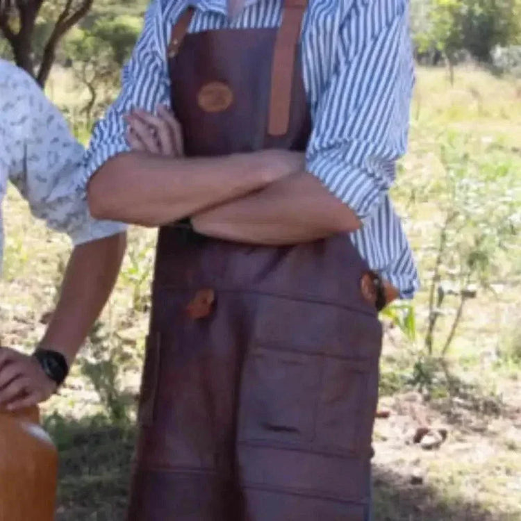 Woesmooi Genuine leather Apron in brown, vintage style, handcrafted in Pretoria factory