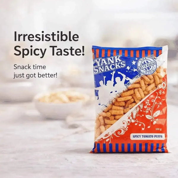 Yank Snacks Maize Puffs Spicy Tomato - 100g Facebook Ad