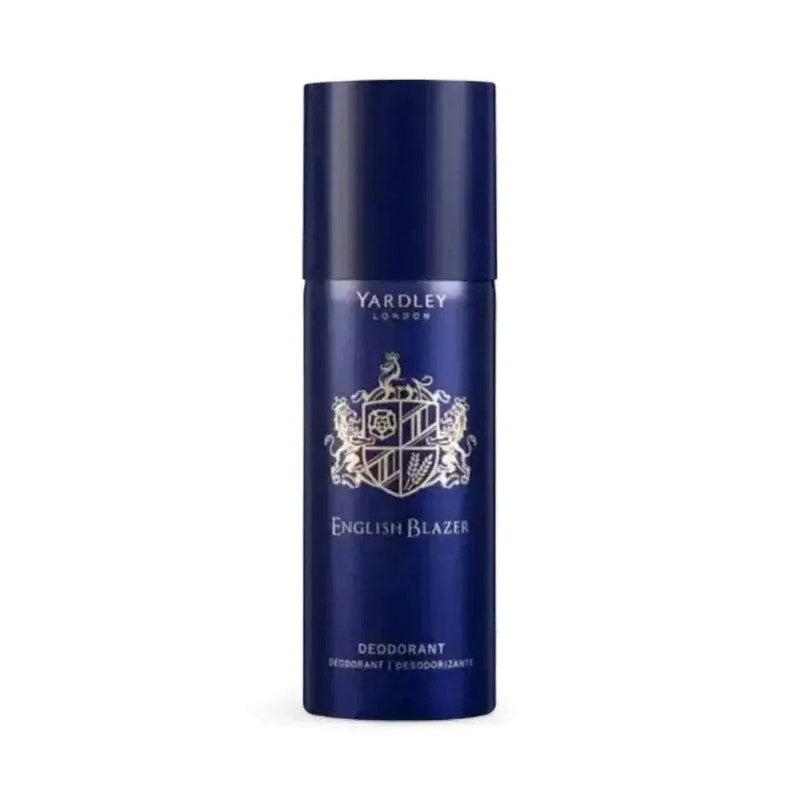 Yardley English Blazer Blue Deodorant Spray 200ml with classic masculine citrus and woody fragrance for long-lasting freshness
