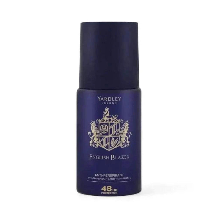 Yardley English Blazer Blue Roll-On 50ml with masculine fragrance and 48-hour protection.
