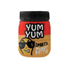 Yum Yum Peanut Butter smooth 400g jar with red and tan label featuring cartoon peanut character wearing sunglasses