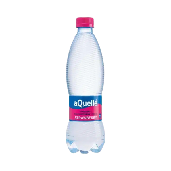 aQuellé Flavoured Sparkling Water - Strawberry (Pack of 6 x 500ml)