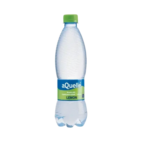 aQuellé Lemon Flavoured Sparkling Water 500ml bottle