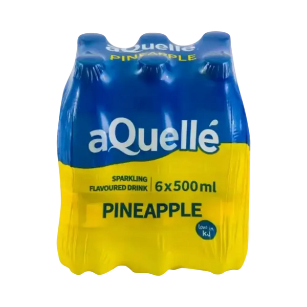 aQuellé Pineapple Flavoured Sparkling Water 6 × 500ml multipack front view
