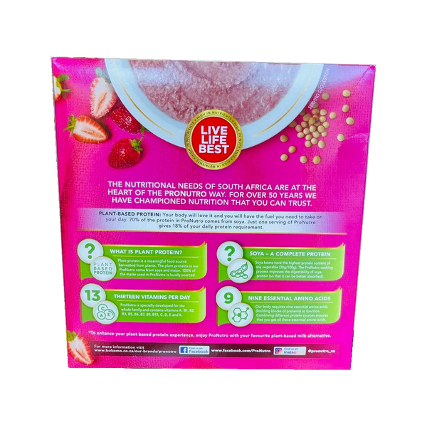 Bokomo ProNutro Strawberry 500g protein, vitamin and gluten-free product benefits