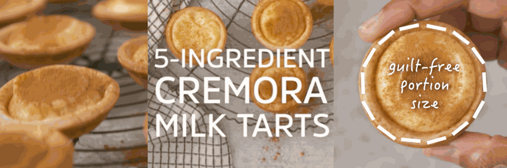 34 creamy Cremora milk tarts with crispy pastry shells dusted with cinnamon