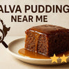 High-quality realistic photograph of a freshly baked traditional Malva pudding with caramelized sauce and apricot jam on top