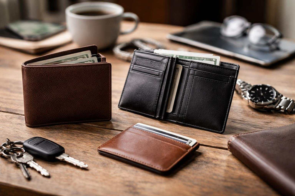 Close-up of a men's leather wallet showcasing quality craftsmanship and durable features for stylish wallets in New Zealand