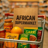 Colorful African spices and products displayed in a vibrant supermarket aisle representing African supermarket gems in 2026