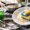 diagram showing how surfactants in soap for dishes remove grease and food residue