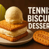 Assorted tennis biscuit desserts including fridge tarts, custard slices, and no-bake cheesecake with coconut vanilla biscuits