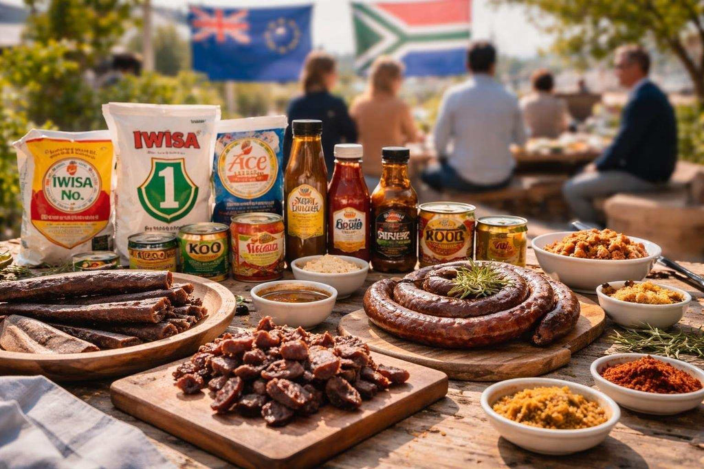 Assortment of authentic South African foods representing Taste of Africa Christchurch culinary traditions