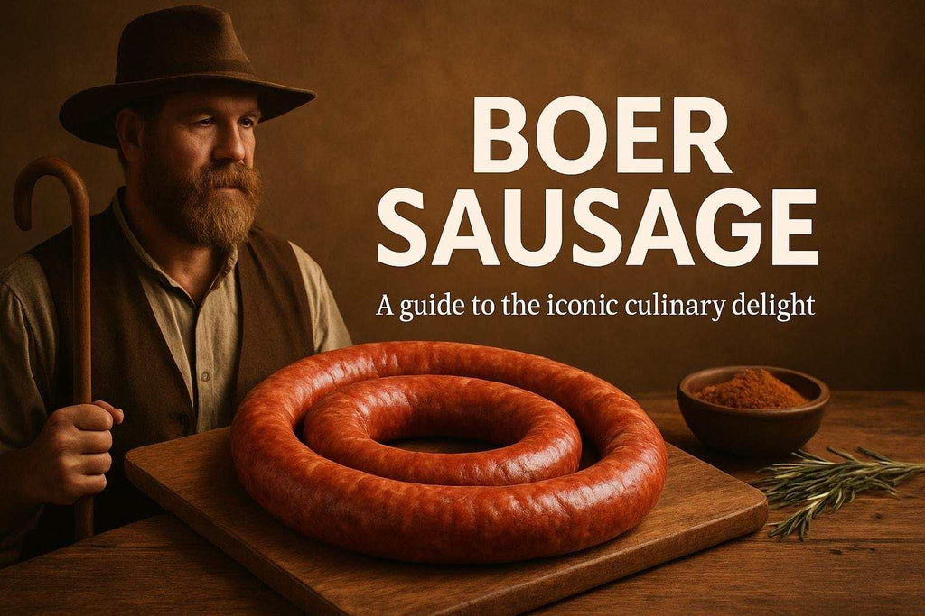 High-quality realistic photograph of traditional boer sausage coiled on a grill at a braai