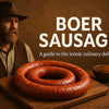 High-quality realistic photograph of traditional boer sausage coiled on a grill at a braai