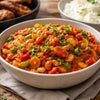 Traditional South African chakalaka vegetable relish with vibrant spices and beans