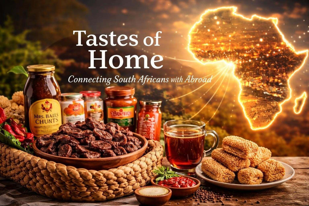 South African food store showcasing authentic South African food categories and products
