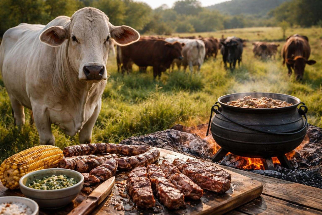 Diagram showing stages of steer development for South African cuisine beef production