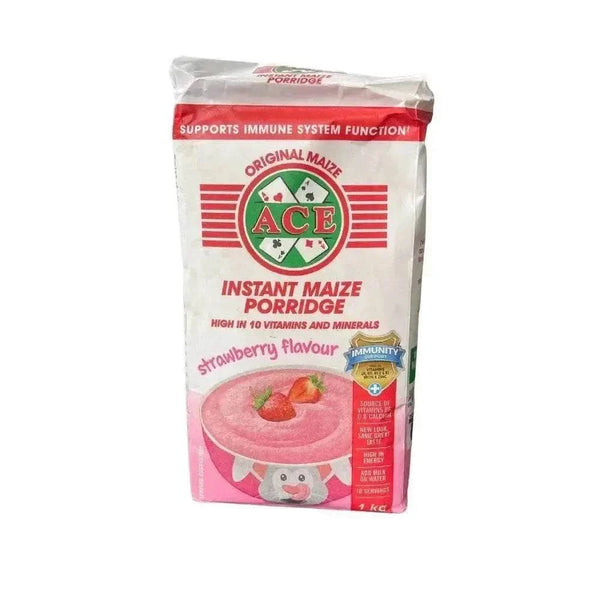 1kg pack of ACE Instant Maize Porridge strawberry flavor with vitamins and protein-rich formula